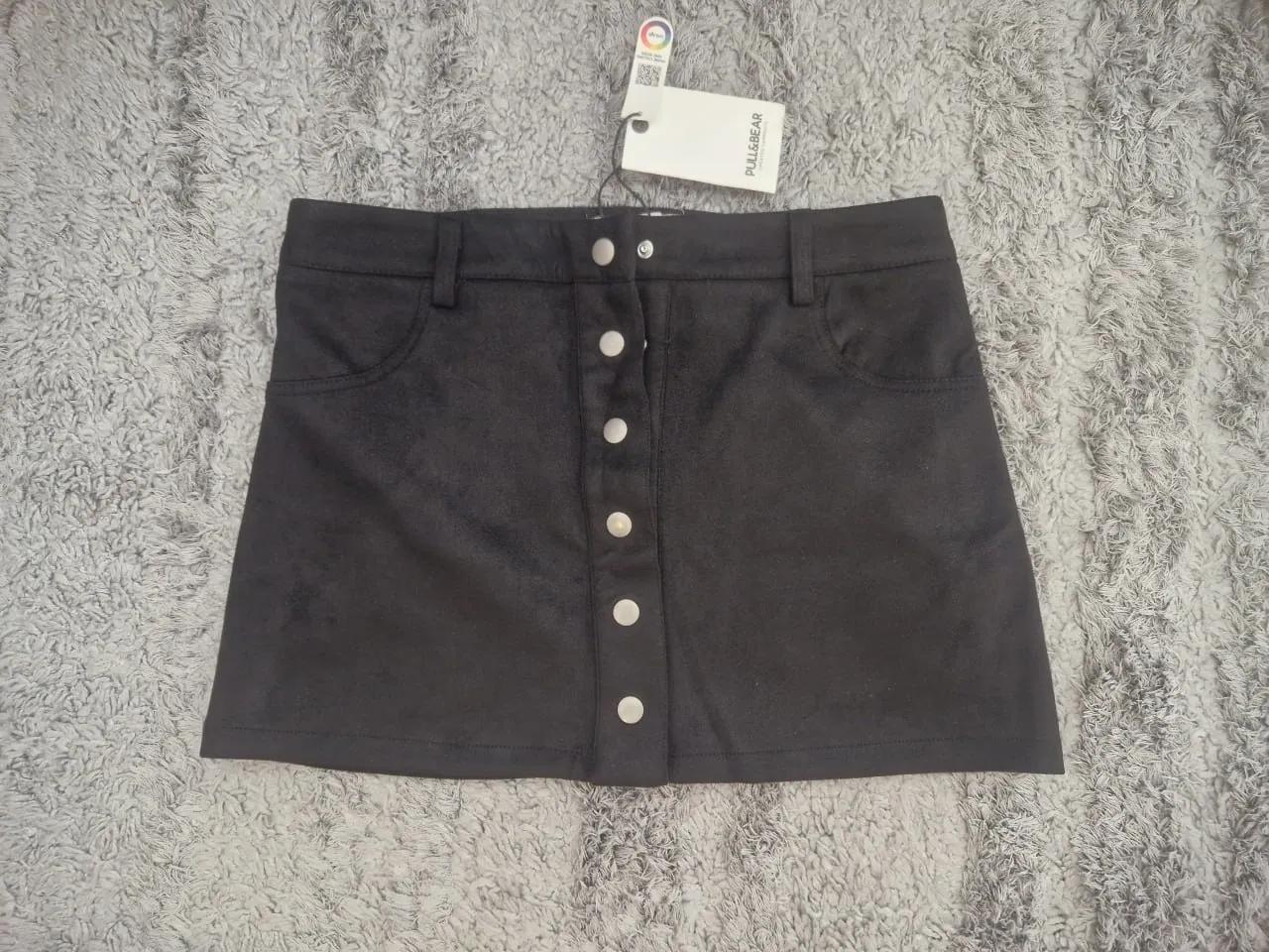 Юбка Pull&Bear чёрная замшевая размера S