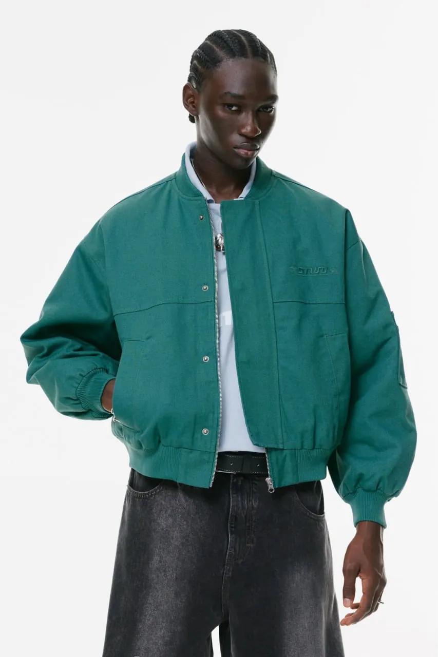 Куртка бомбер Pull&Bear бирюзово-зелёная