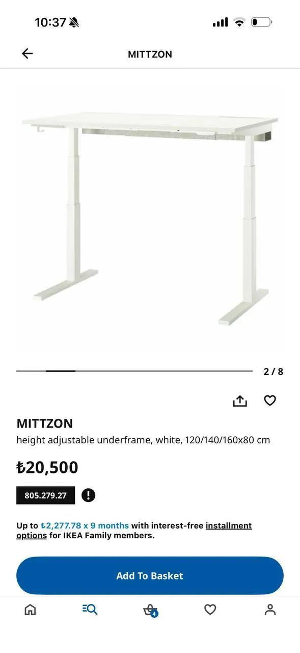 Регулируемый по высоте стол IKEA 160×80 см