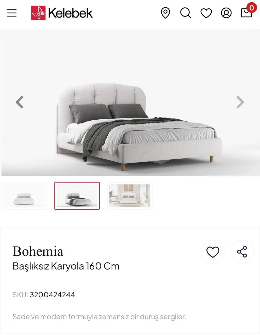 Кровать Kelebek Bohemia 160х200 в Кягытхане