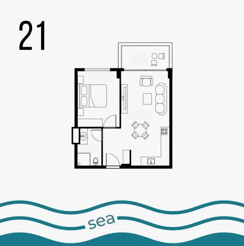 Квартира 53 м² в Конаклы, Аланья