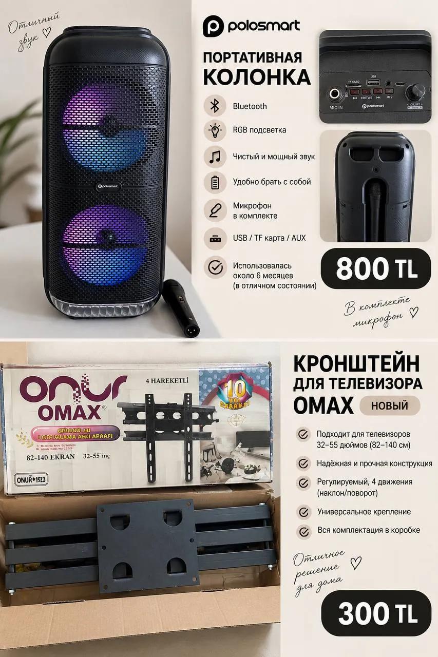 Портативная колонка Polosmart с микрофоном