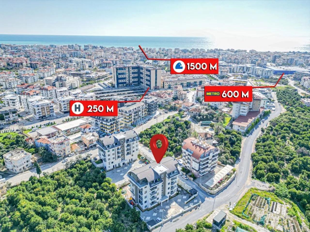 Квартира 1+1 52 м² в жилом комплексе Оба