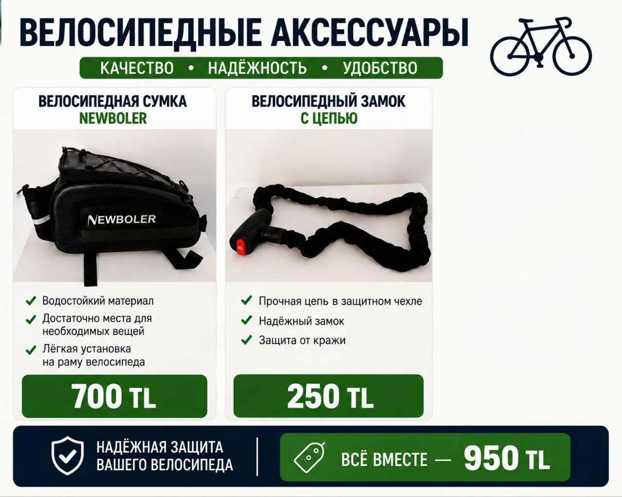 Велосипедная сумка и замок NEWBOLER