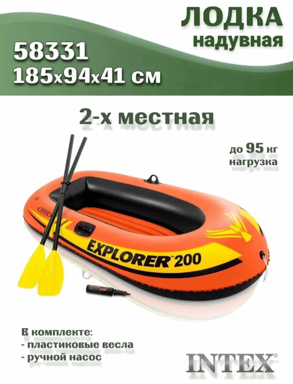 Надувная лодка Intex Explorer 200 для двоих