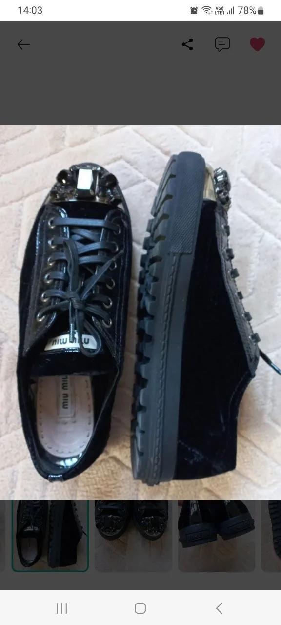 Туфли Miu Miu из бархата и кожи, 37.5