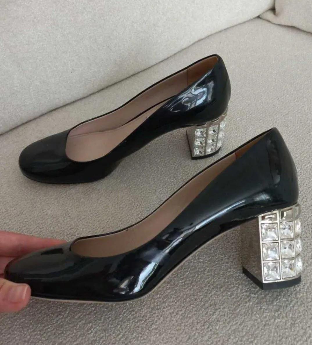 Кожаные туфли Miu Miu на каблуке 6 см