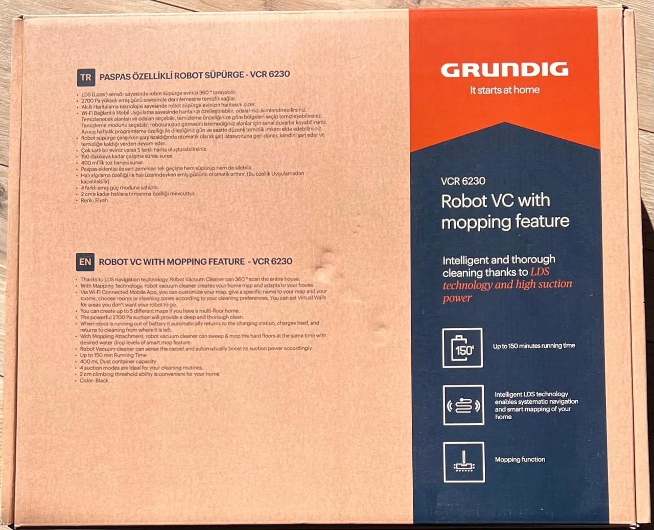 Робот-пылесос Grundig с влажной уборкой