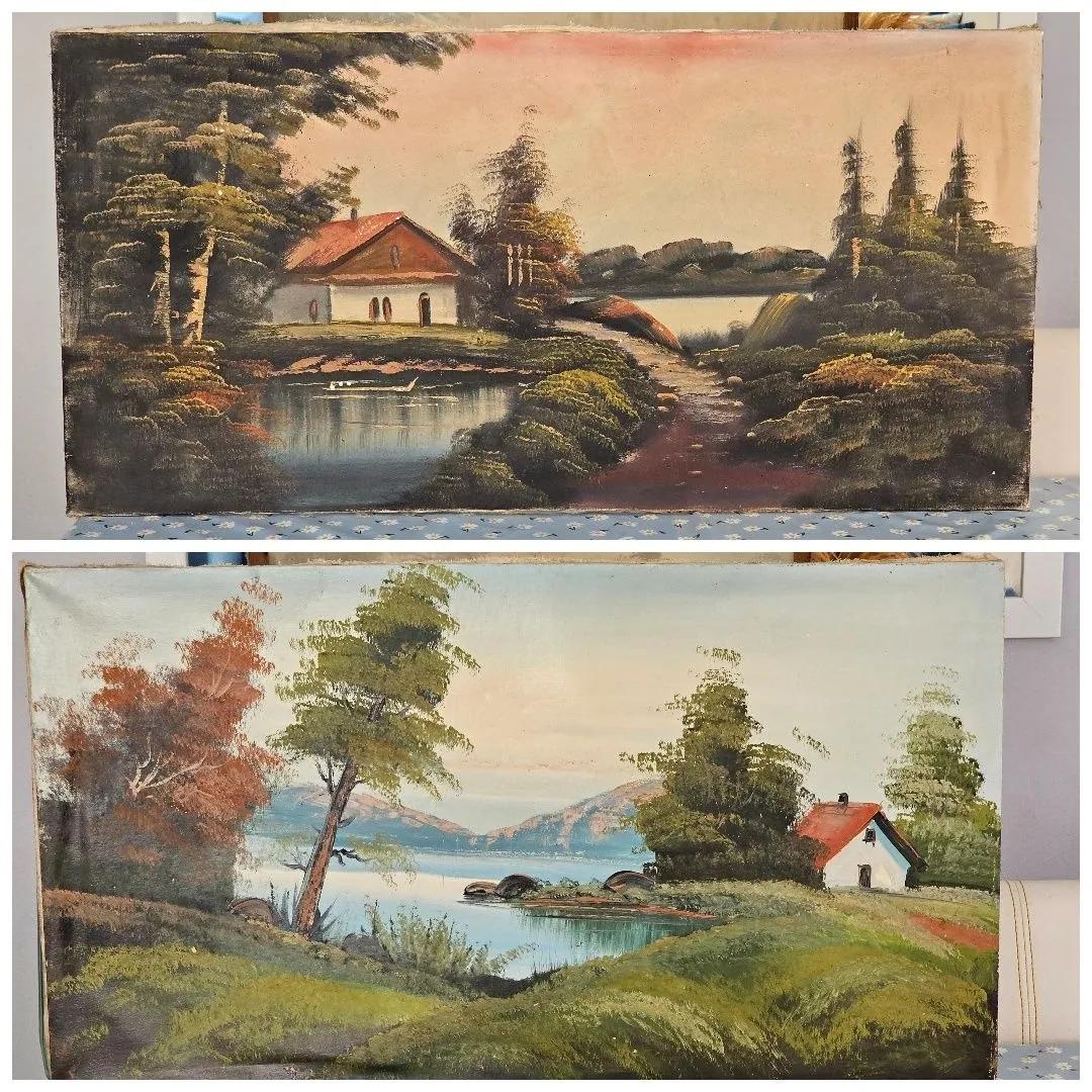 Картины маслом антикварные, 100×50 см