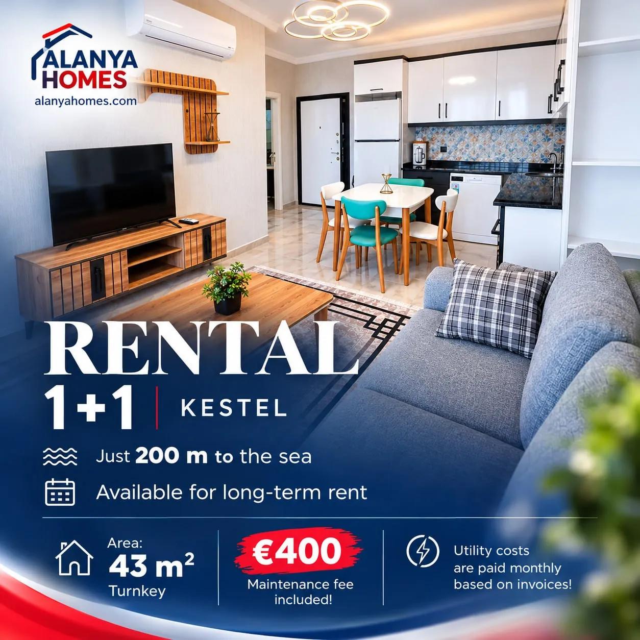 Квартира 1+1 в новом комплексе Кестеля