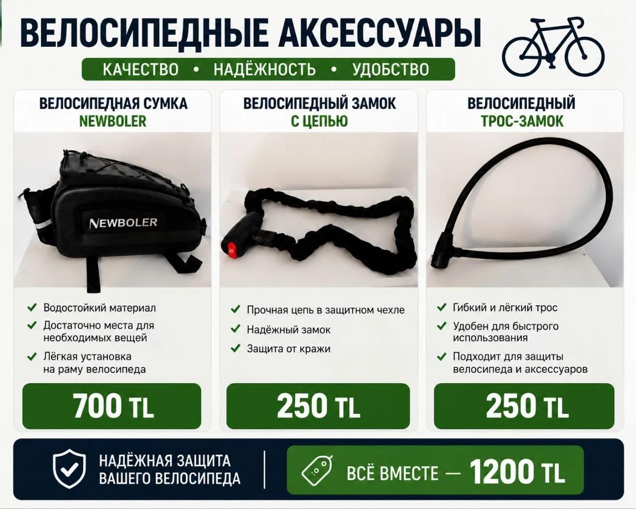 Сумка и замки для велосипеда