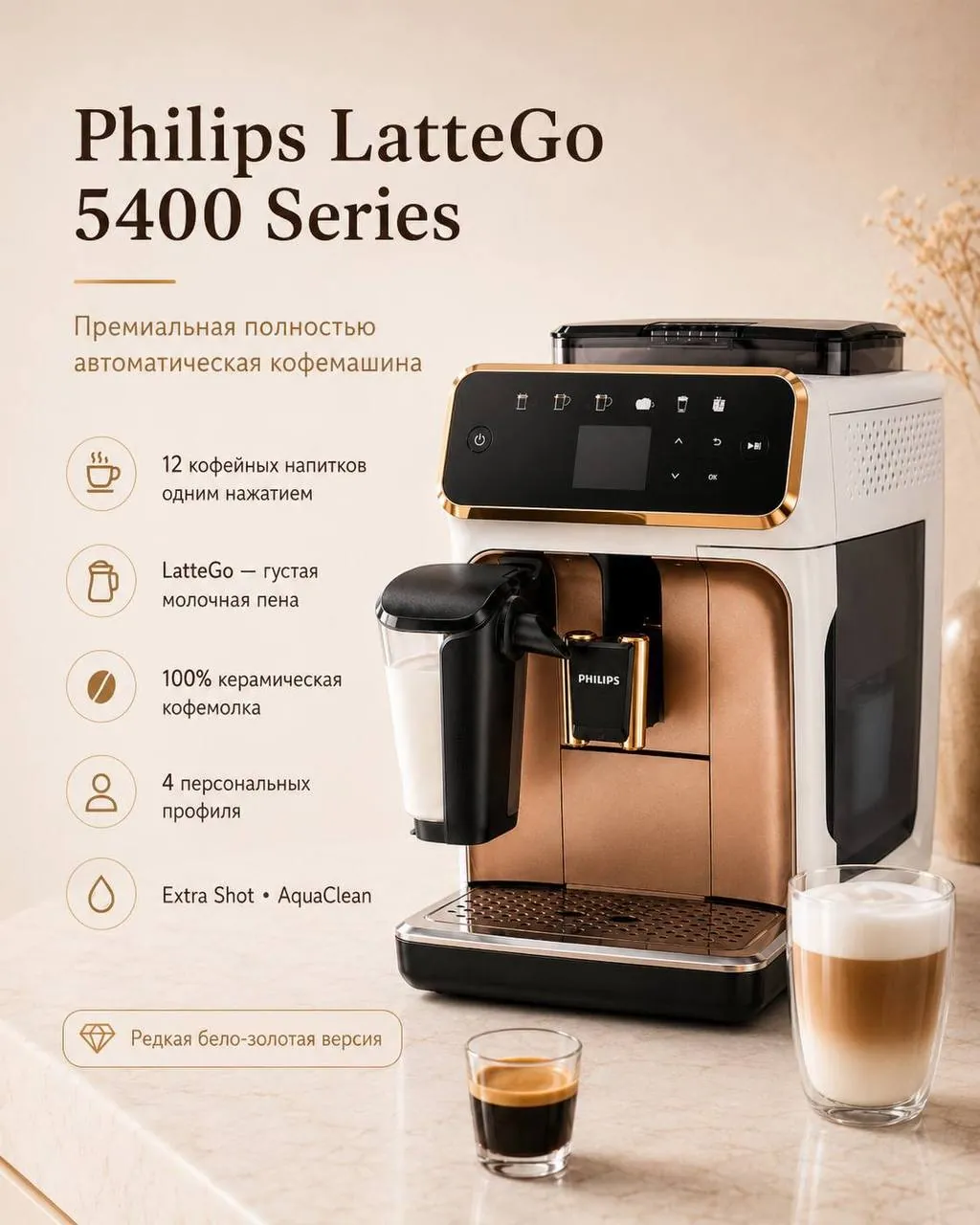 Автоматическая кофемашина Philips LatteGo EP5443 1
