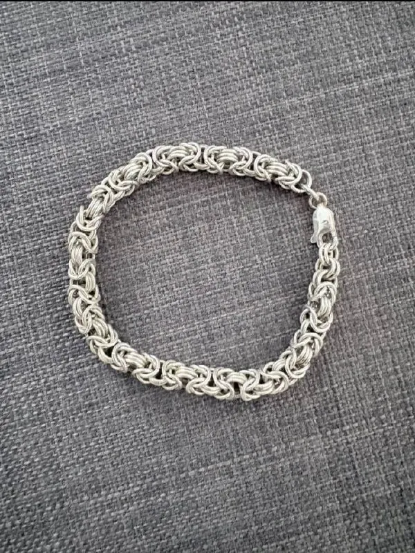 Массивный серебряный браслет 925 пробы 1