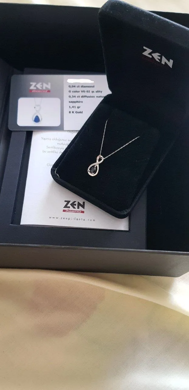 Колье ZEN Diamond с сапфиром и бриллиантами 3