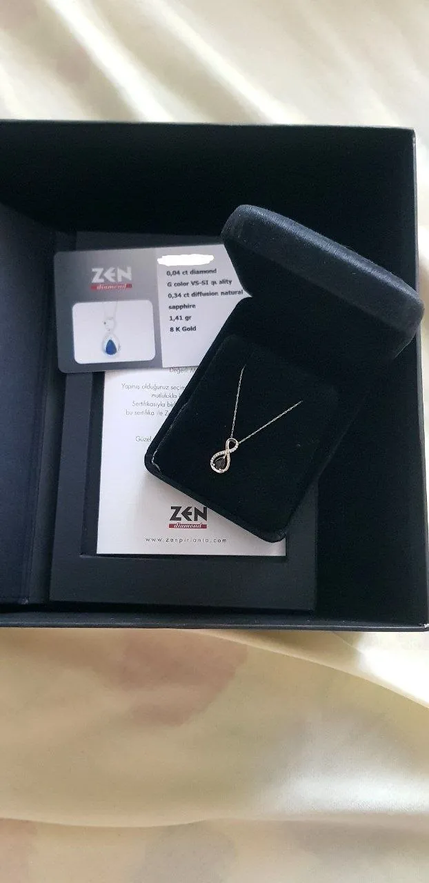 Колье ZEN Diamond с сапфиром и бриллиантами 2