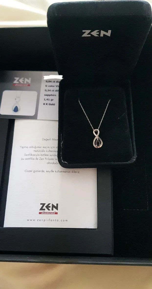 Колье ZEN Diamond с сапфиром и бриллиантами 4