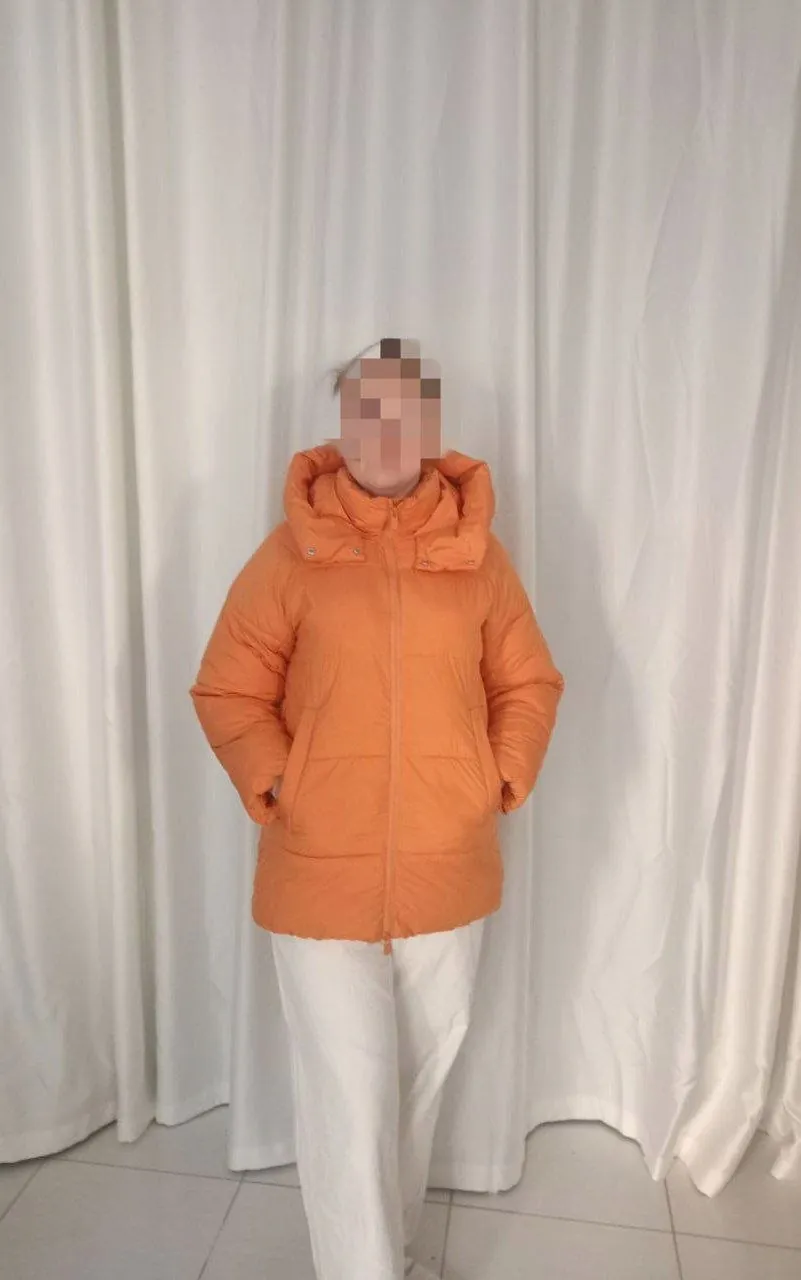 Куртка-пуффер ZARA оранжевого цвета, размер М 5