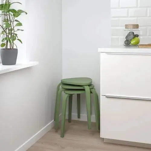 Деревянные табуретки IKEA KYRRE, зелёные 2