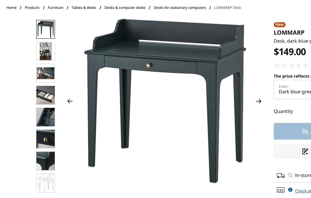 Письменный стол IKEA LOMMARP с ящиком 2