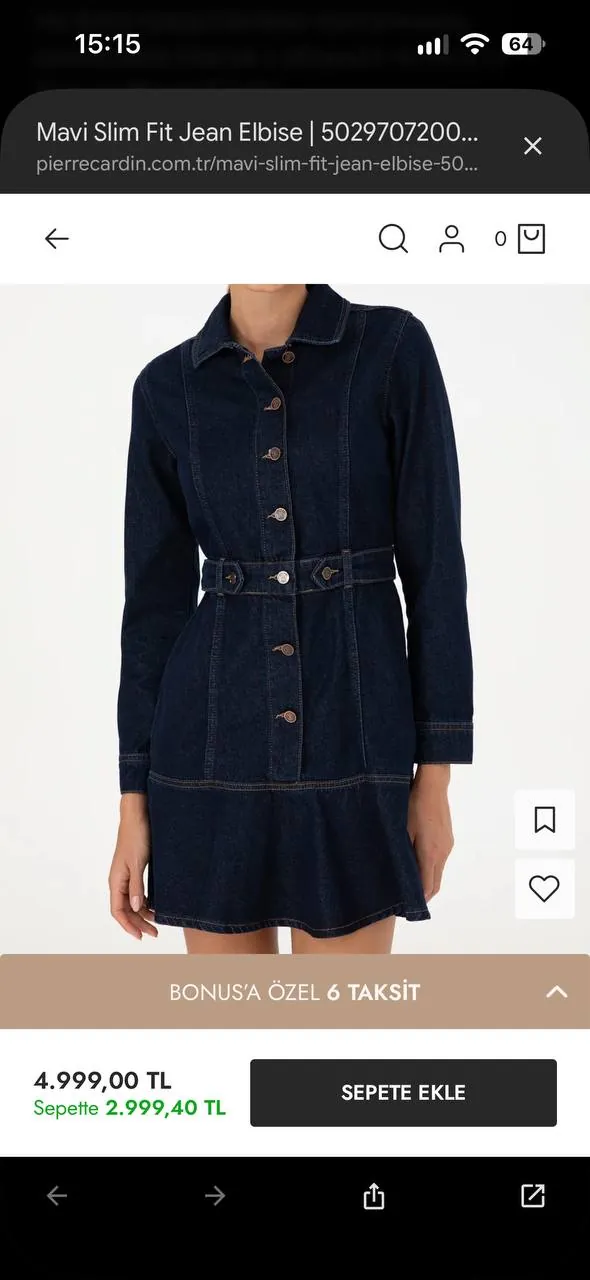 Джинсовое платье Pierre Cardin размера 34 в Хурме 3