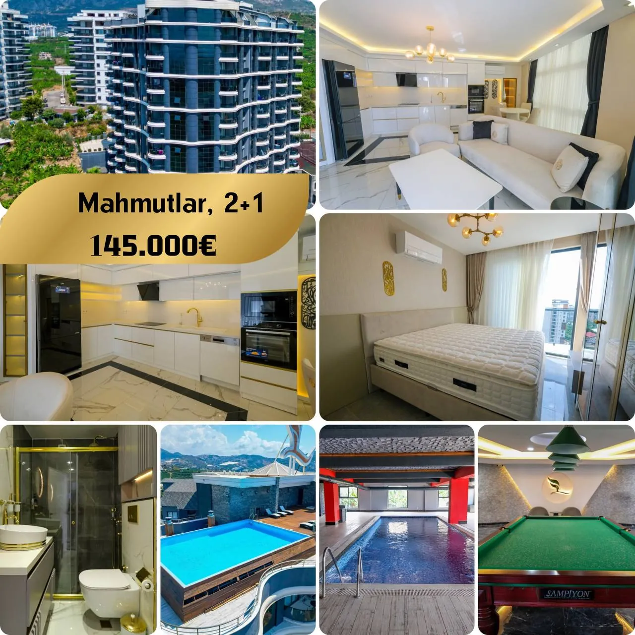 Квартира 2+1 90 м² в Махмутларе 1