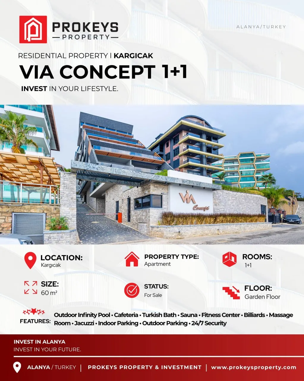 Квартира 1+1 60 м² с видом на море в Каргыджаке 1