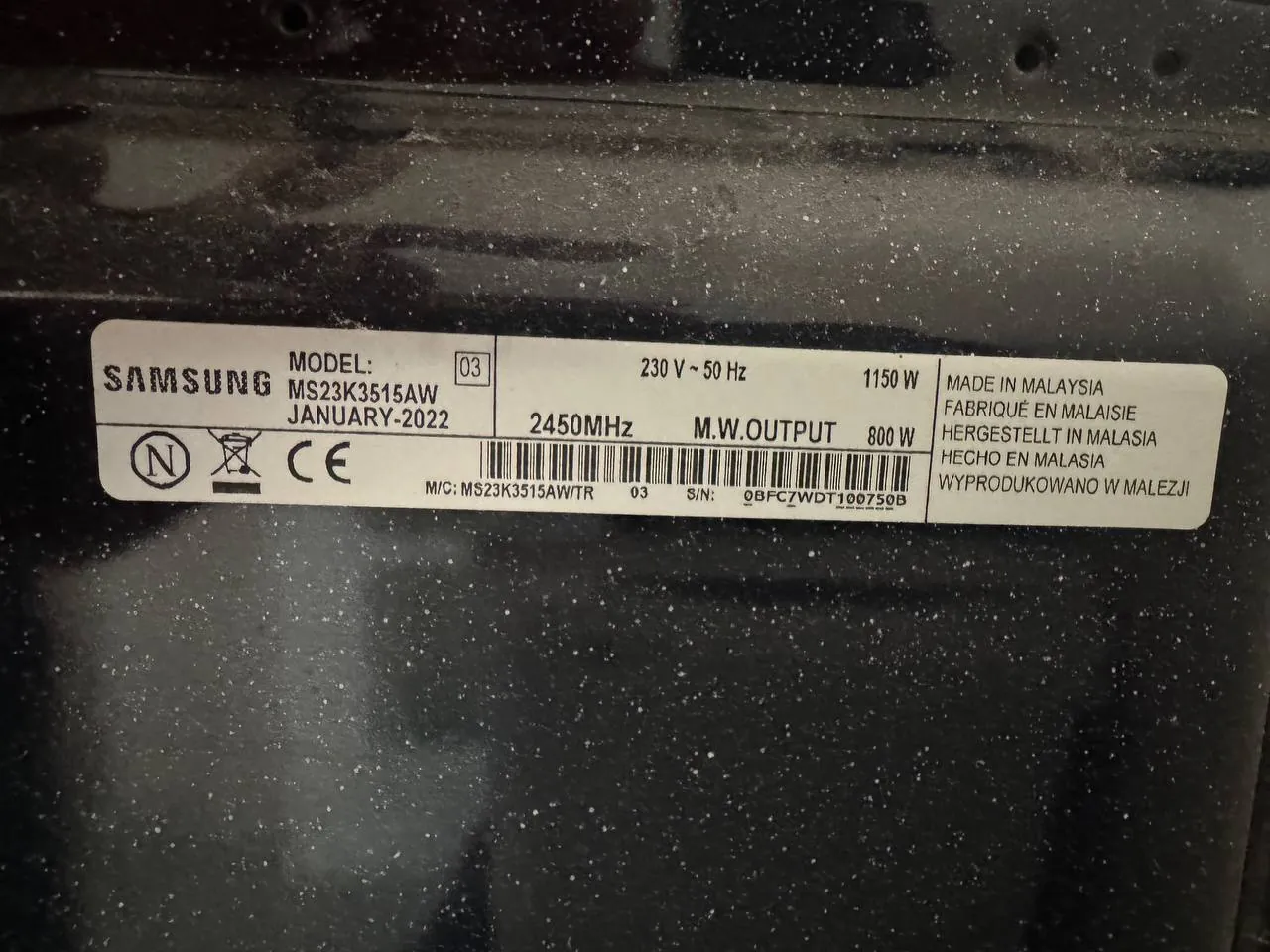 Микроволновка Samsung на запчасти, сгорел магнетрон 3