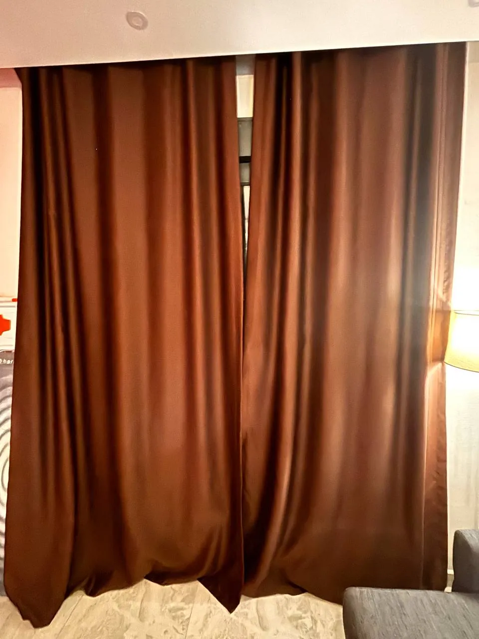 Шторы блэкаут шоколадного цвета 150x290 см 1