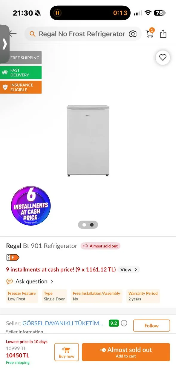 Кофемашина Krups и холодильник Regal в Стамбуле 7