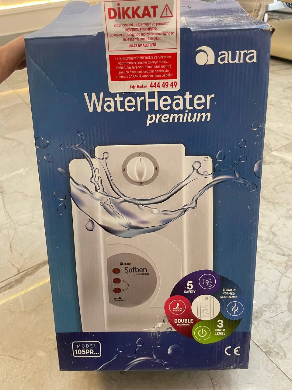 Электрический водонагреватель Aura Şofben Premium 3