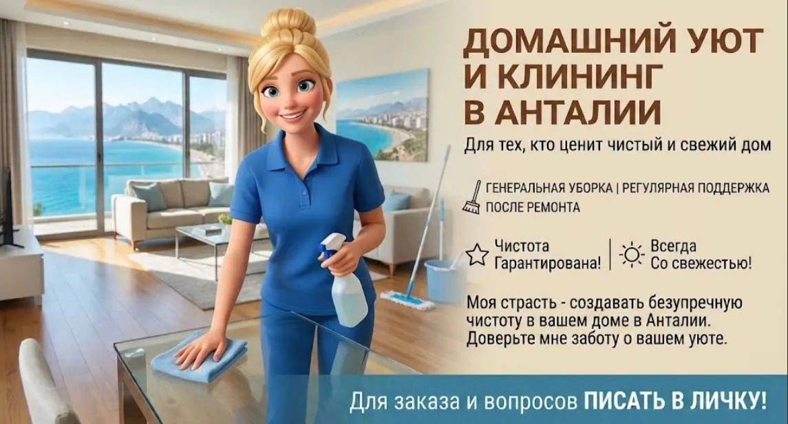 Услуга уборки и клининга в Анталии 1