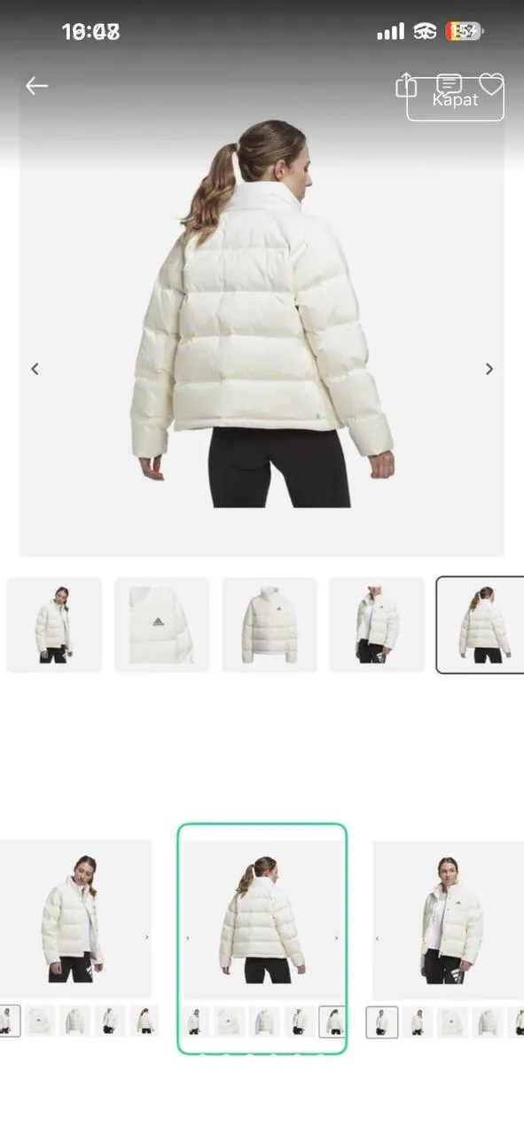 Белый пуховик Adidas с натуральным пухом 3