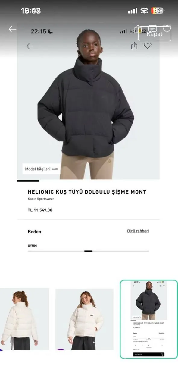Белый пуховик Adidas с натуральным пухом 8