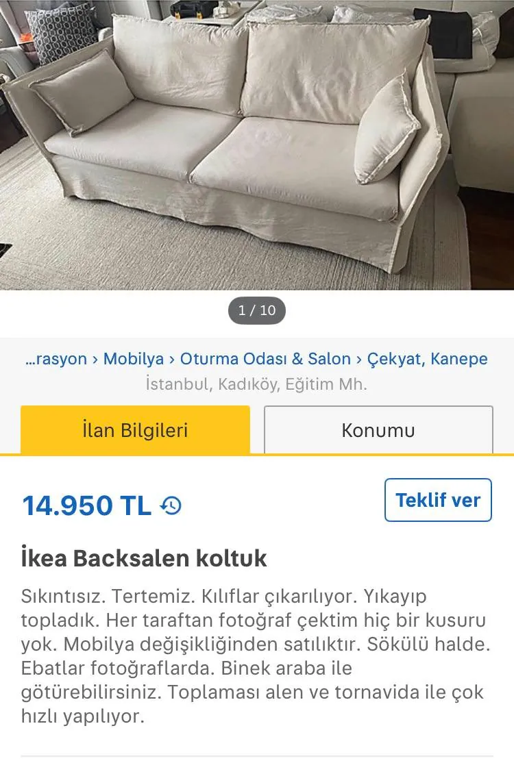 Диван IKEA Backsalen в идеальном состоянии 1