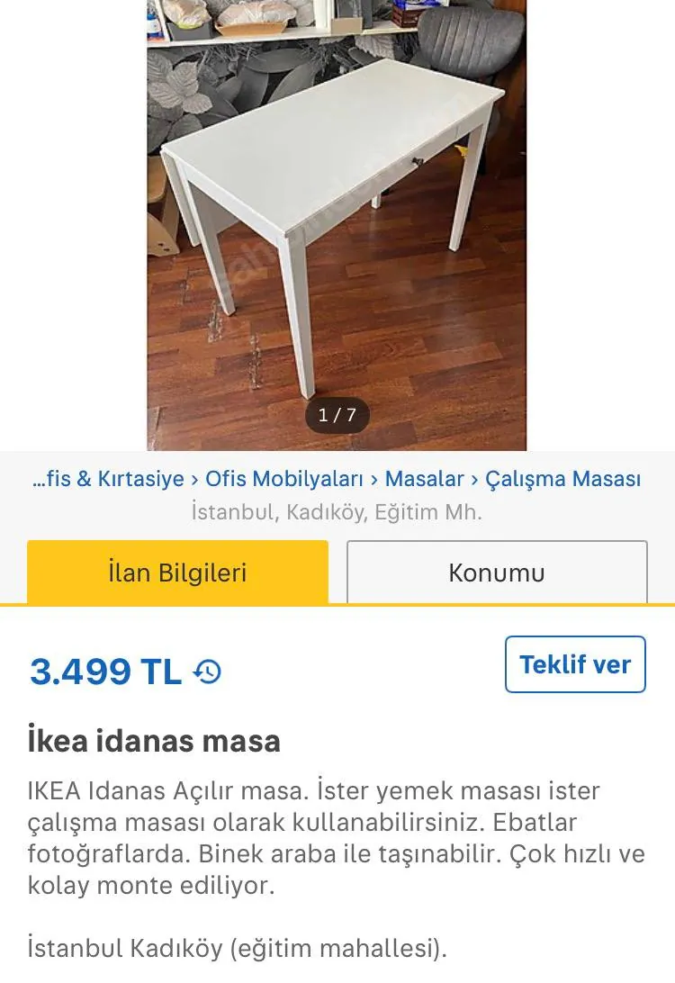Складной стол IKEA Idanas 1