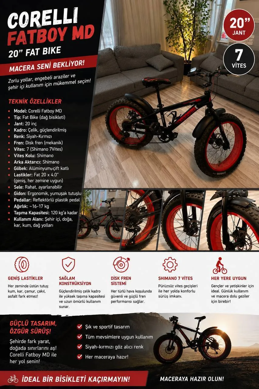 Детский фэтбайк Corelli Fatboy MD 20 дюймов 4
