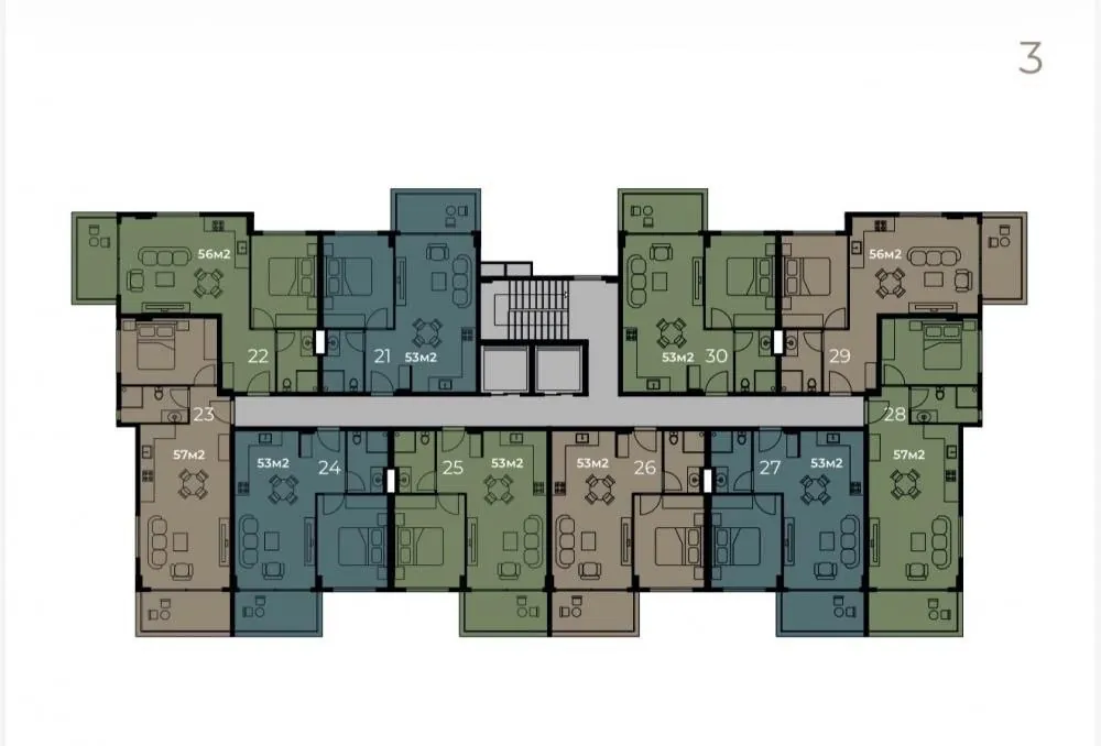 Квартира 53 м² в Конаклы, Аланья 2
