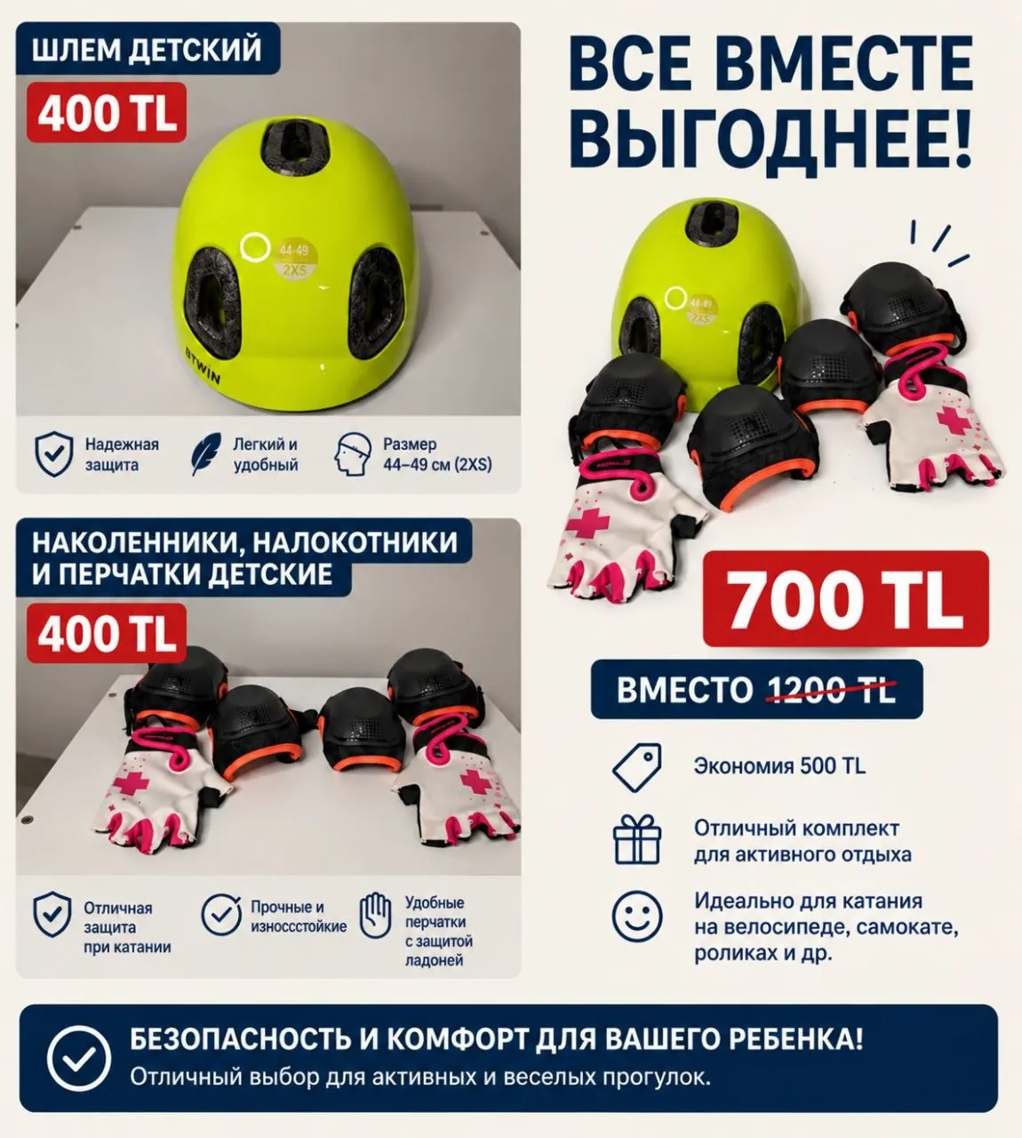 Детский шлем с защитой рук и ног 1