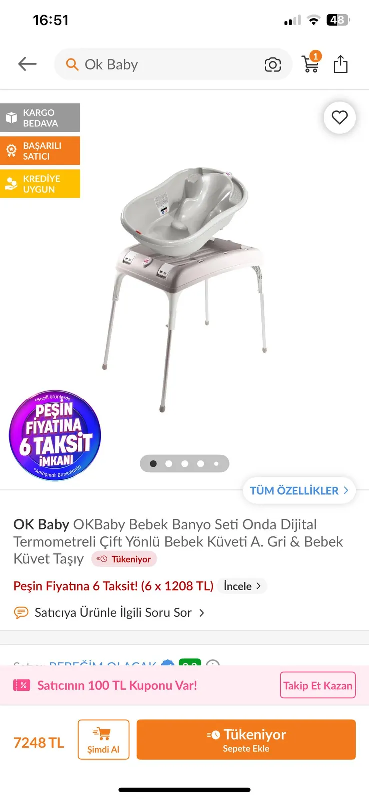 Детская ванночка с подставкой и горкой OK BABY 2