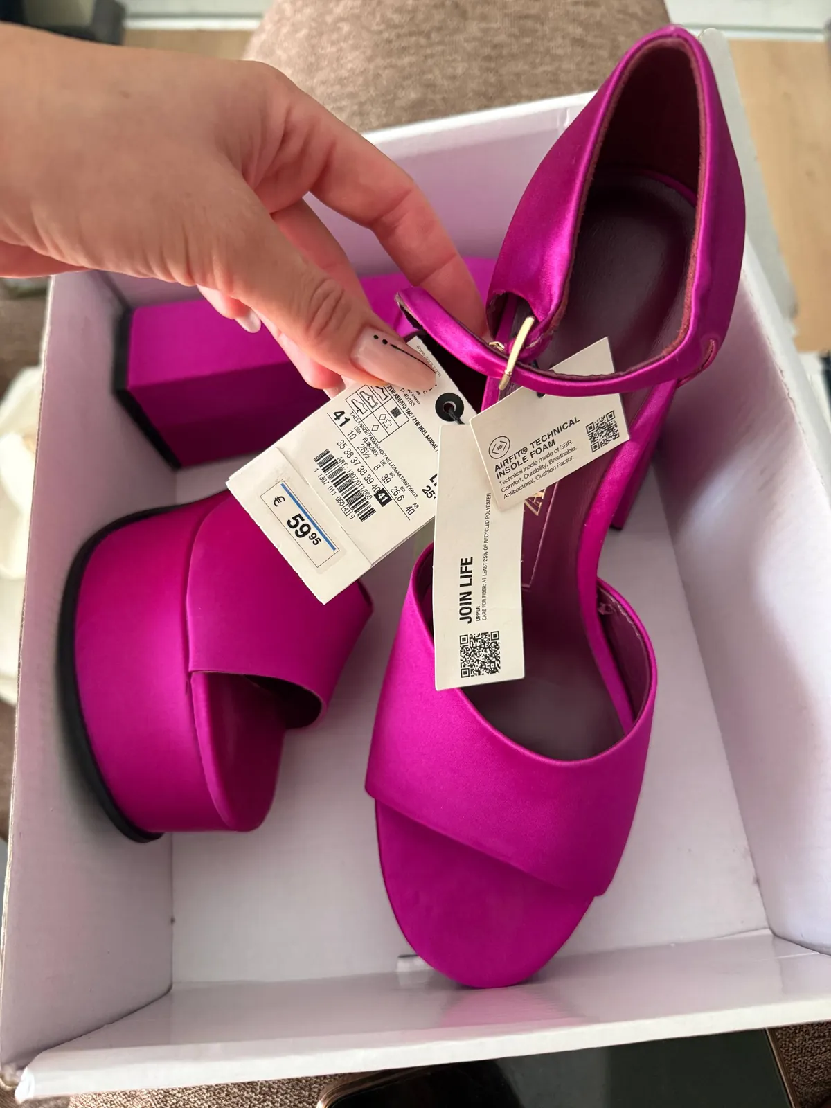 Атласные босоножки Zara новые, размер 39-40 2