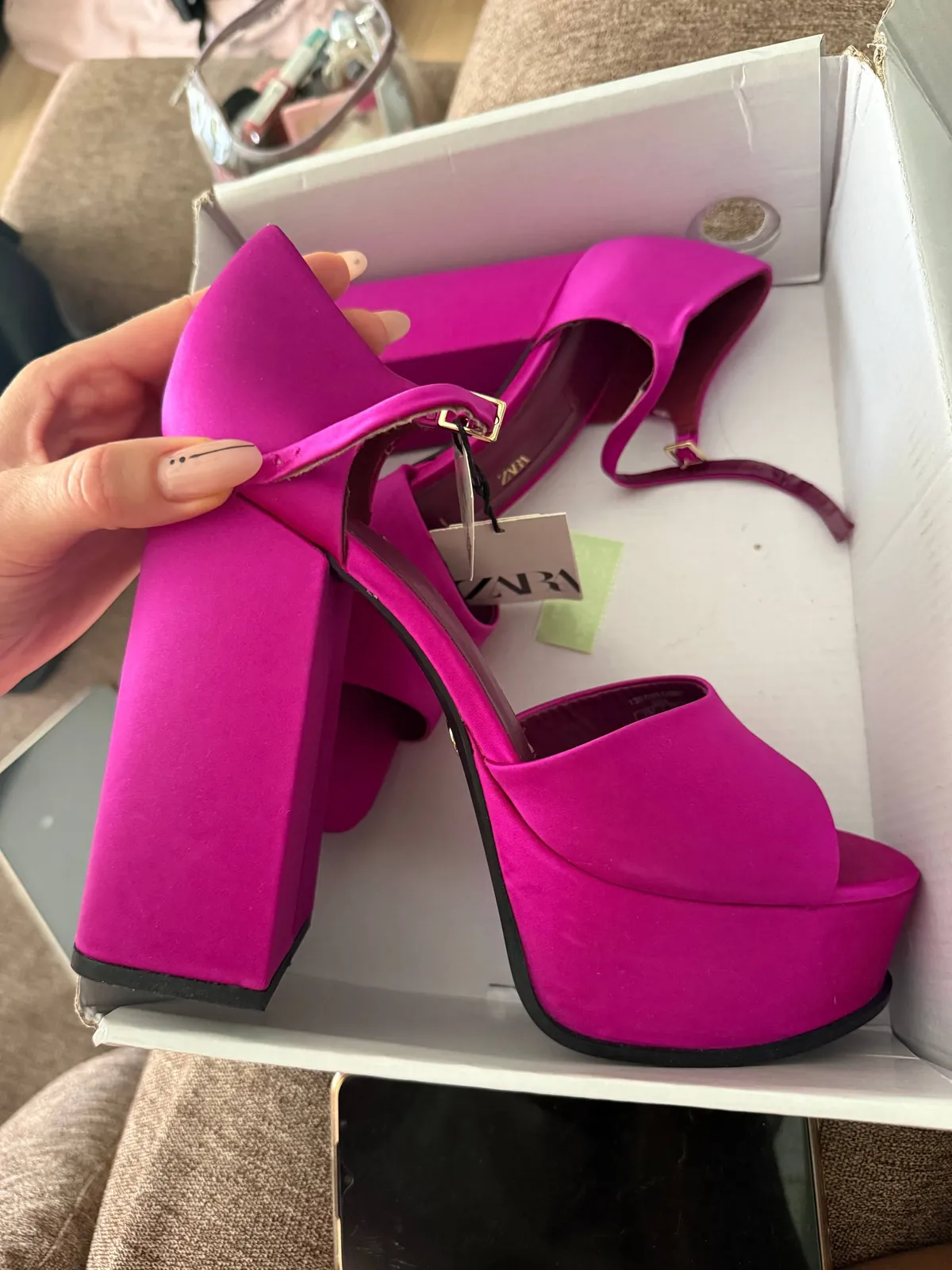 Атласные босоножки Zara новые, размер 39-40 1