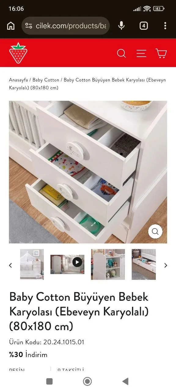Детская кроватка и комод Çilek Furniture 4