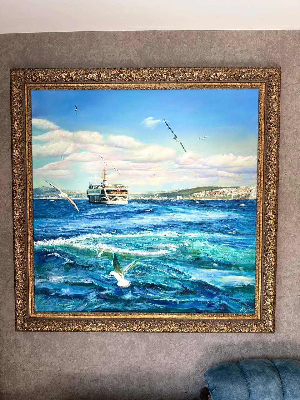 Картина маслом на холсте, 100х100 см 3