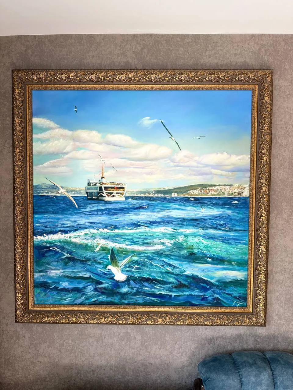 Картина маслом на холсте, 100х100 см 4
