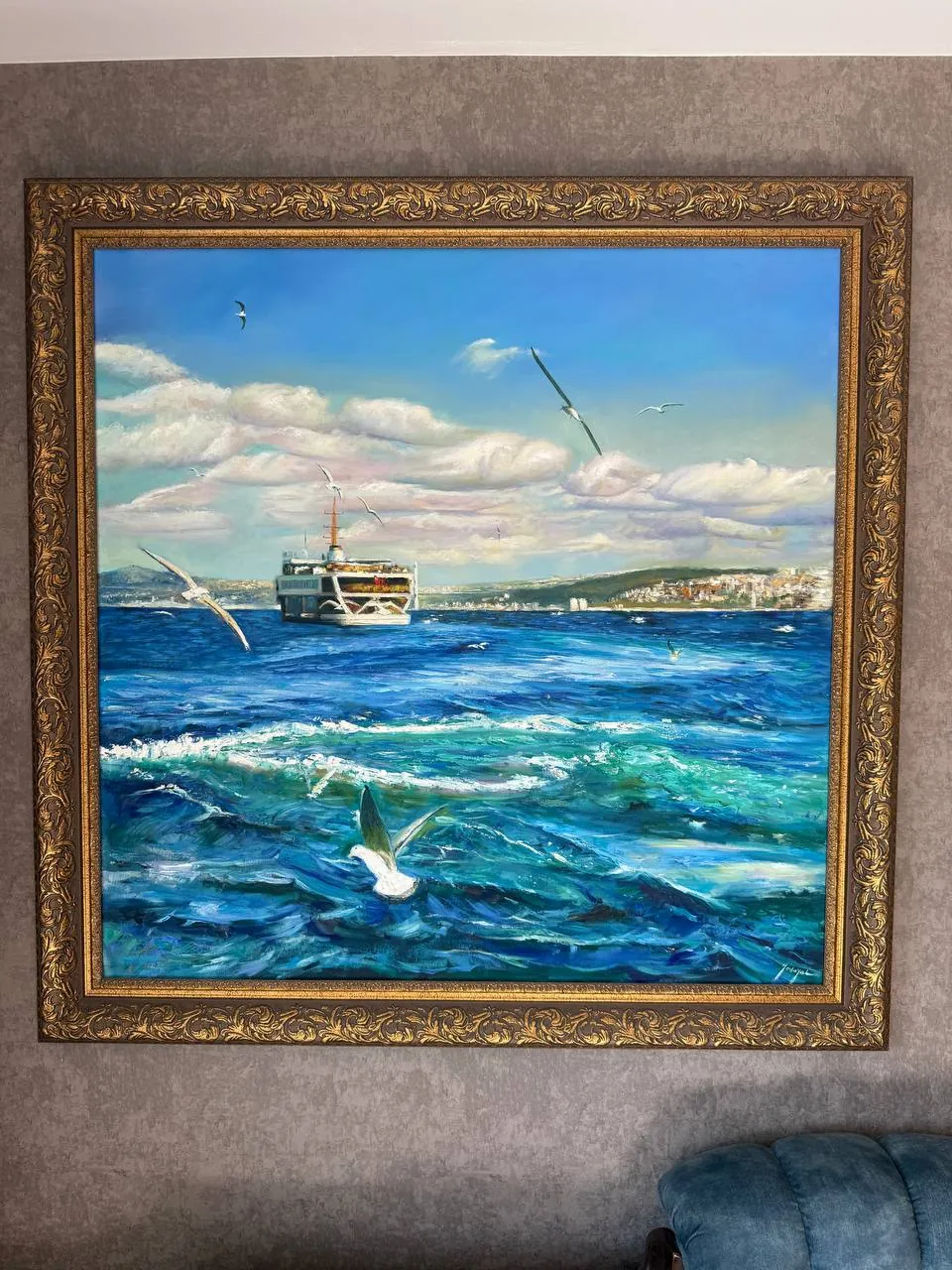 Картина маслом на холсте, 100х100 см 5