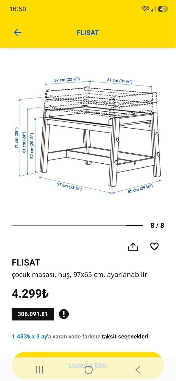 Детский стол и стул IKEA с регулировкой высоты 6