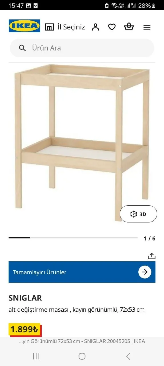 Детская кроватка с матрасом и пеленальным столиком IKEA 2