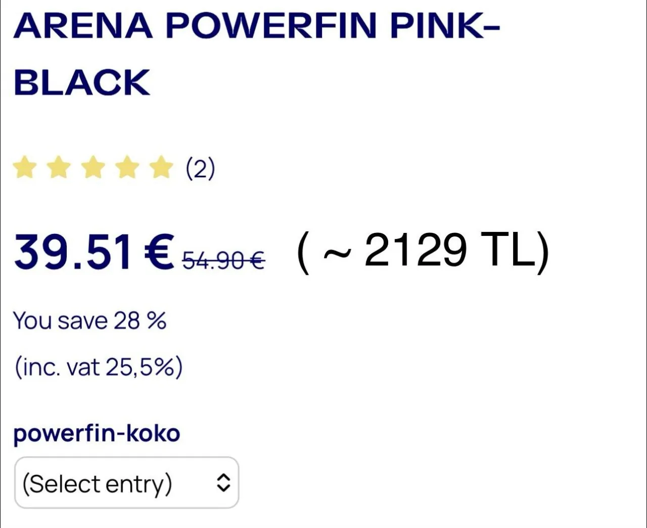 Ласты Arena Powerfin Pink размер 35-36 4