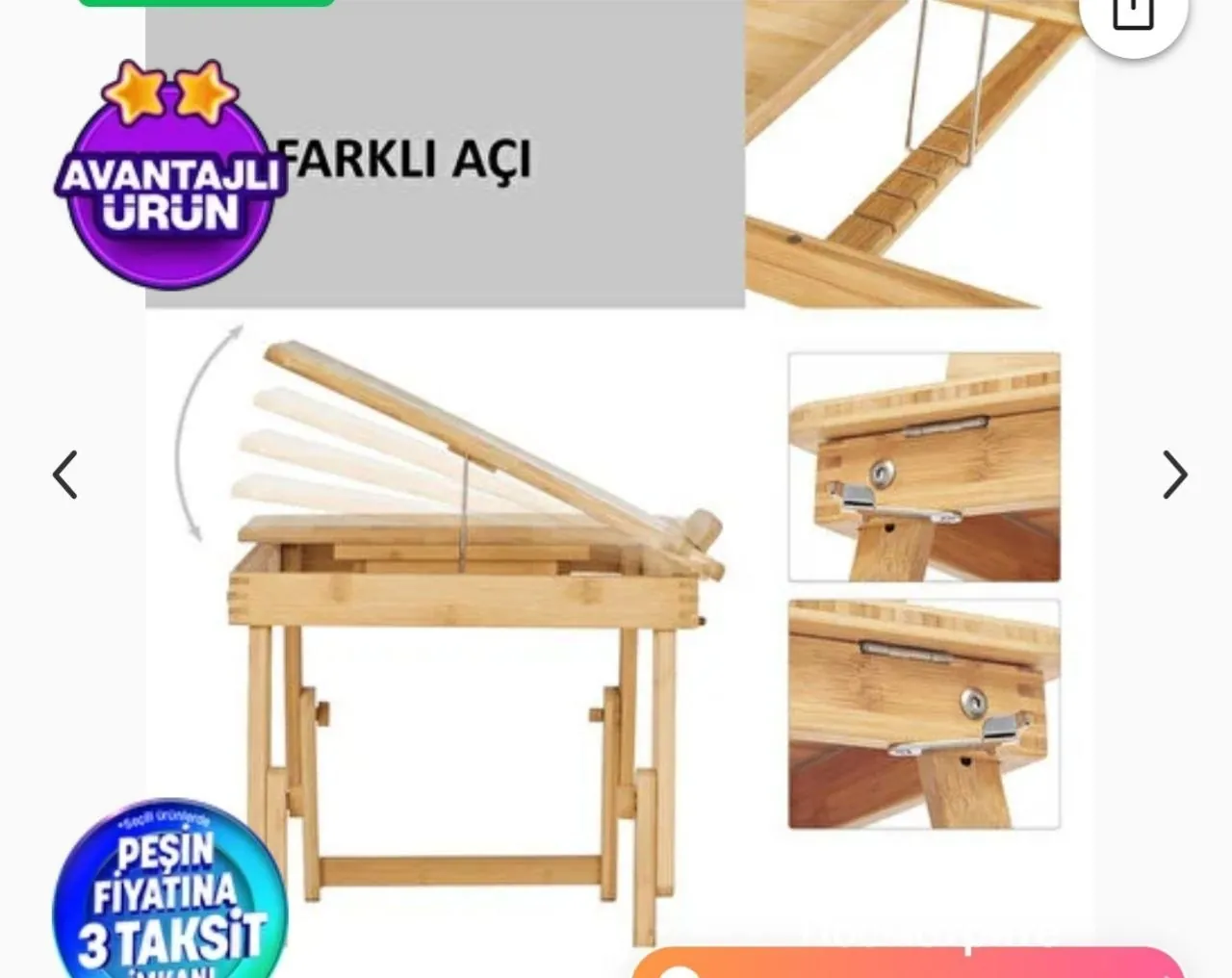 Раскладной столик из натурального дерева 2