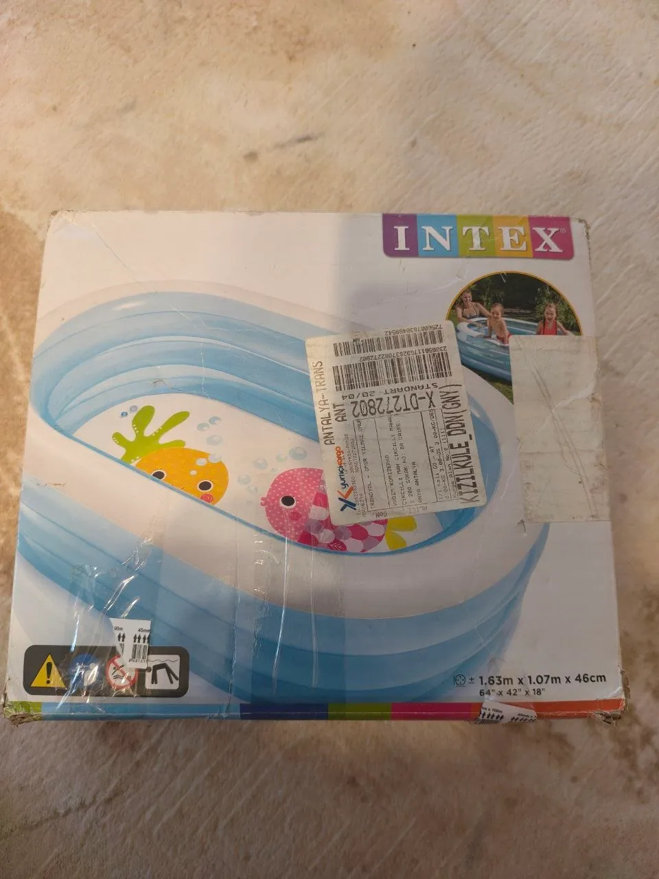 Надувной детский бассейн 163×107×46 см 1